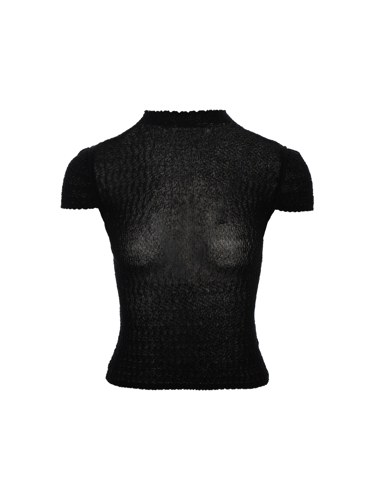 Mock Neck Textured Knit Top