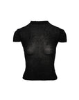 Mock Neck Textured Knit Top