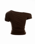 Asymmetric Neckline Fitted Top