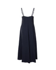 Sleeveless V-Neck Denim-Like Midi Dress