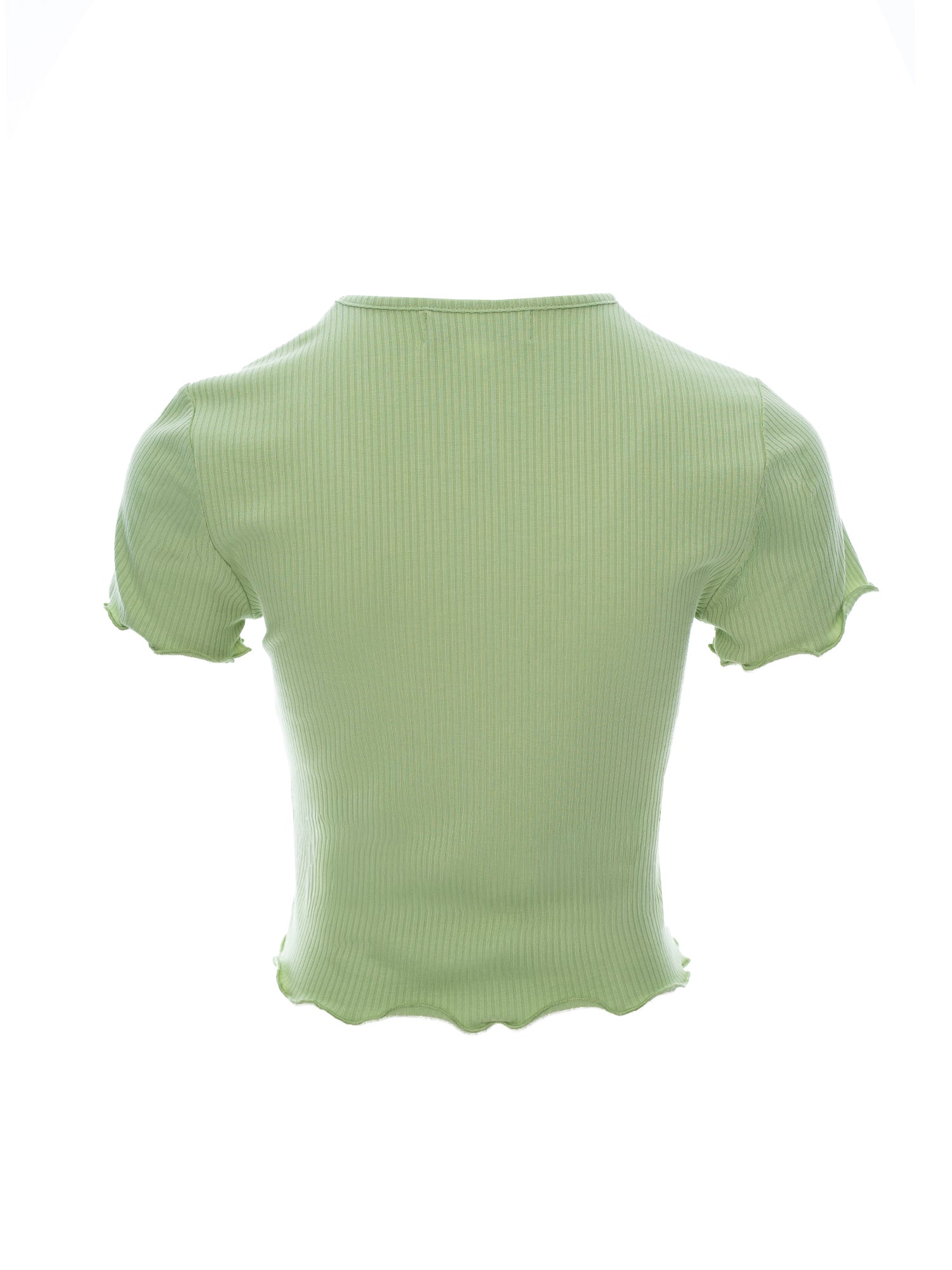 Fitted Ruffle Hem Knit Top