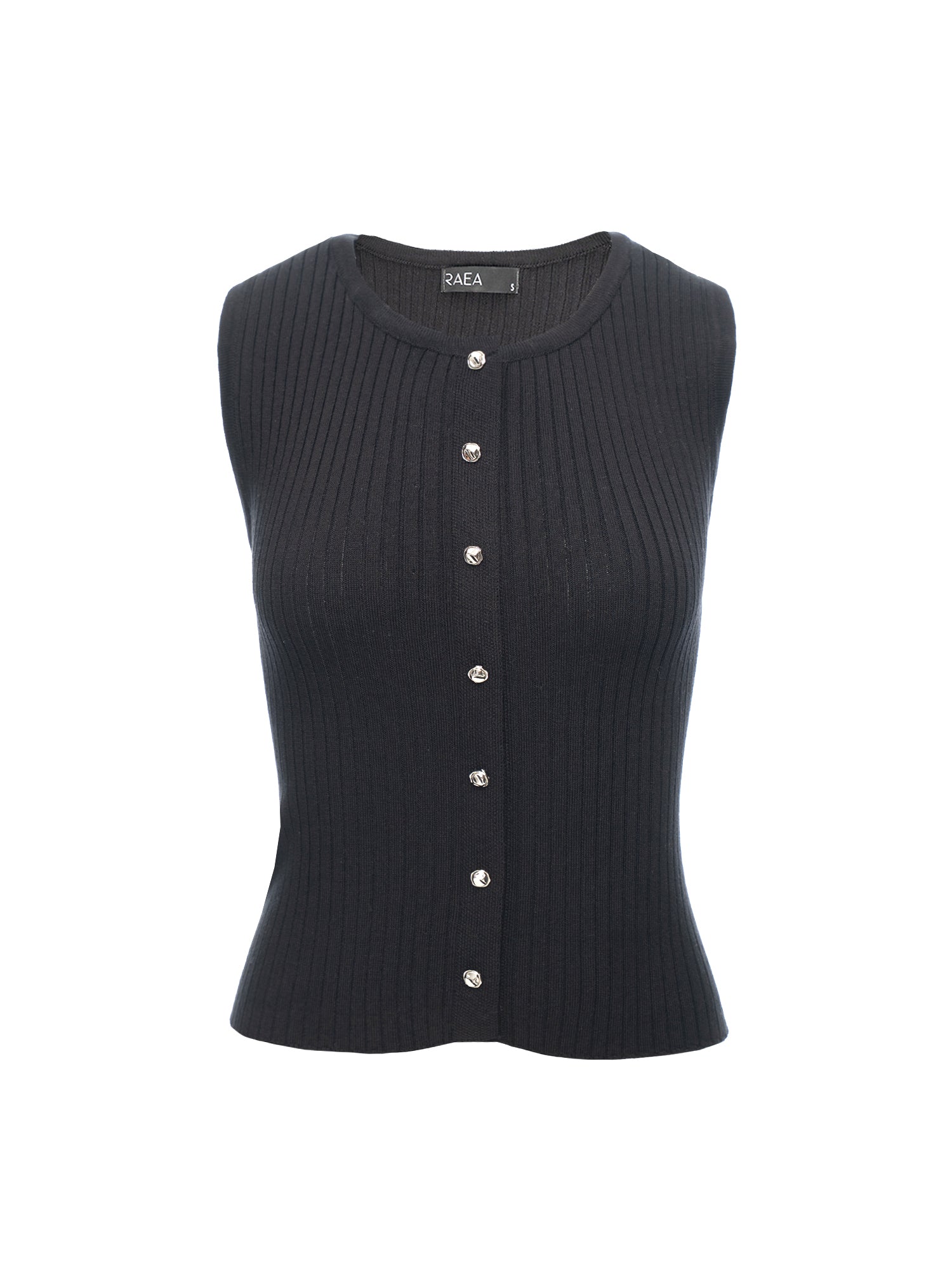 Button-Front Knit Vest Top