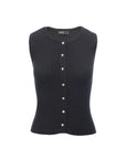 Button-Front Knit Vest Top