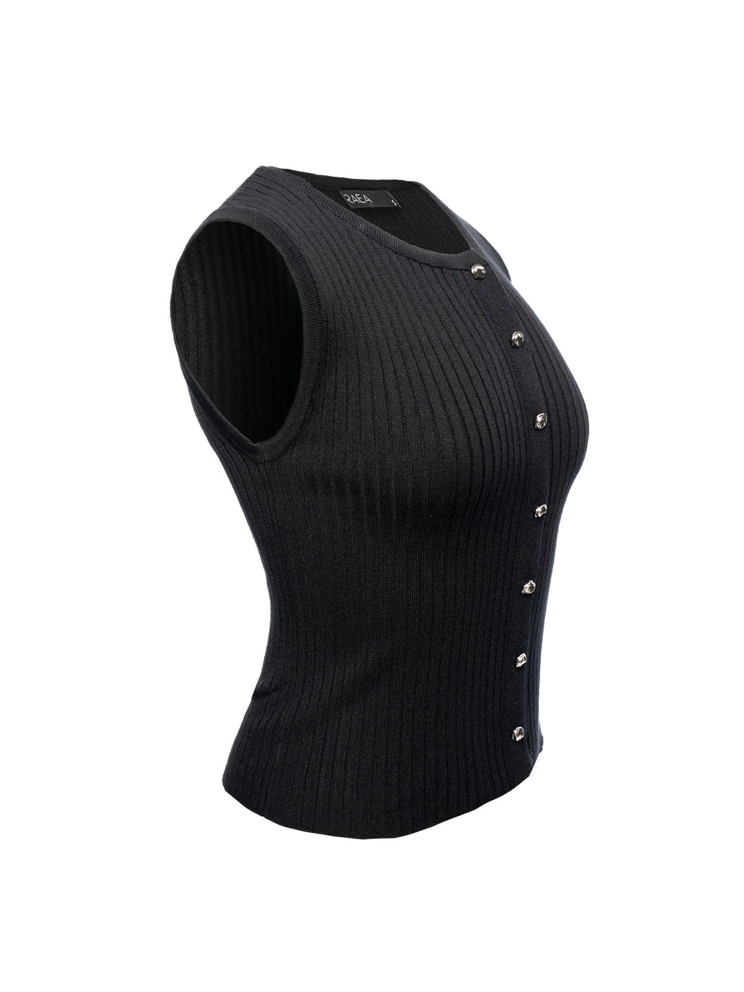Button-Front Knit Vest Top