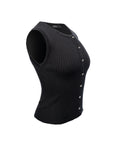 Button-Front Knit Vest Top