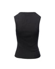 Button-Front Knit Vest Top