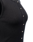 Button-Front Knit Vest Top