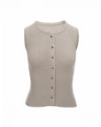 Button-Front Knit Vest Top