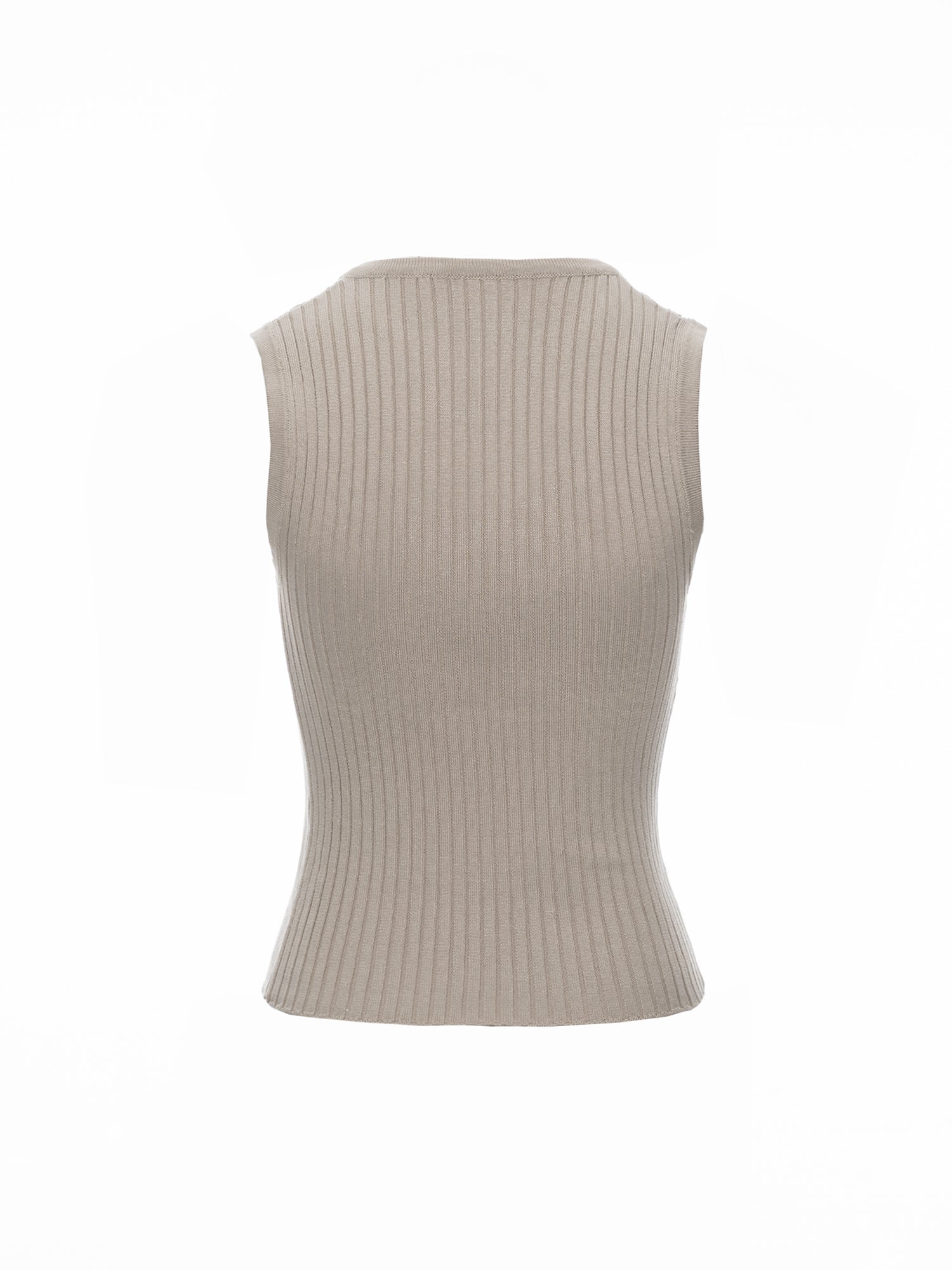 Button-Front Knit Vest Top