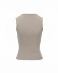 Button-Front Knit Vest Top