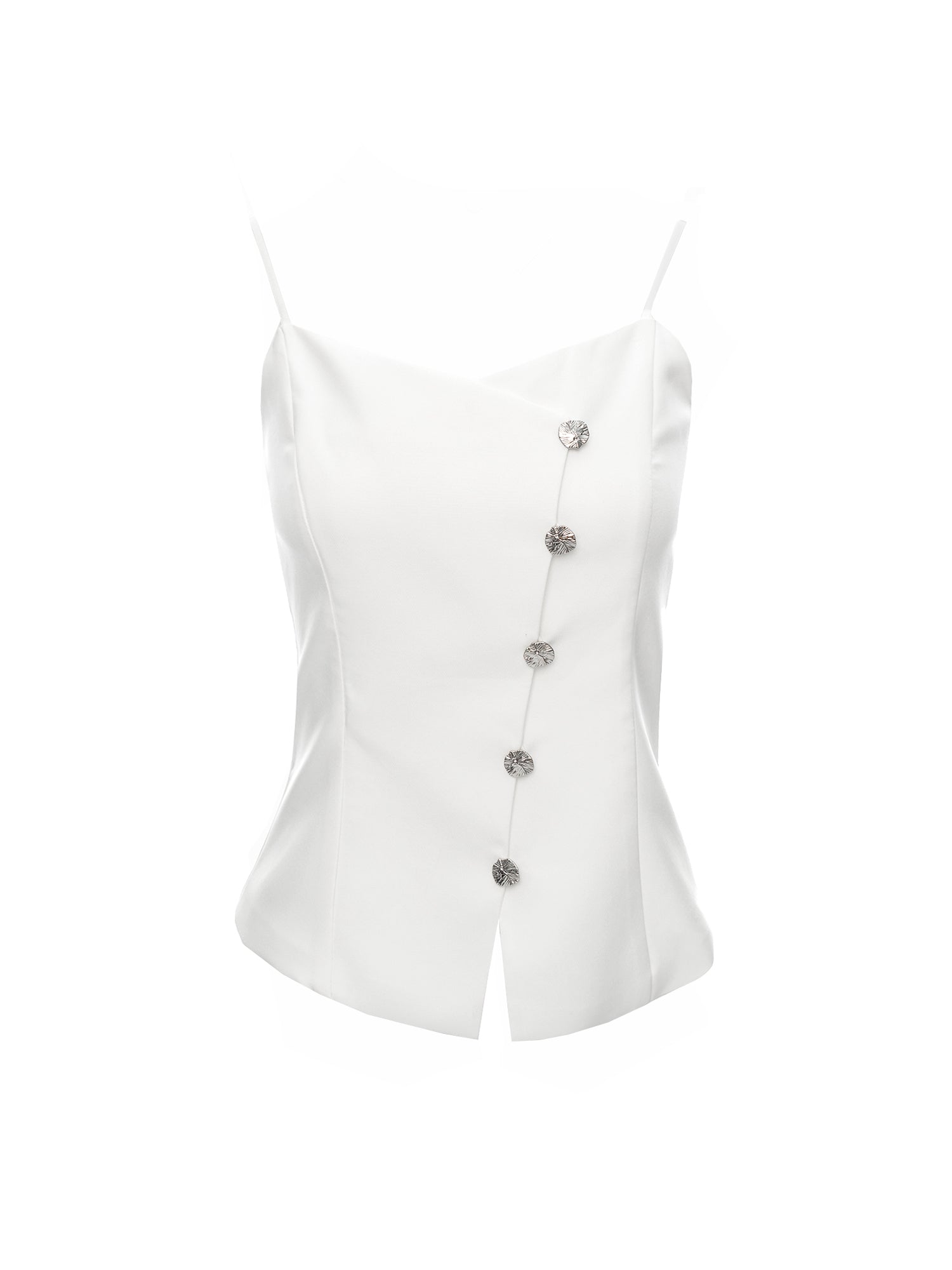 Sleeveless Button Front Top