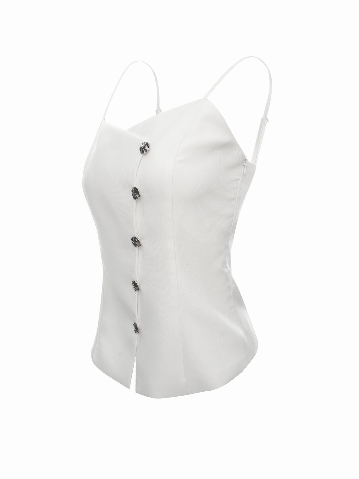 Sleeveless Button Front Top