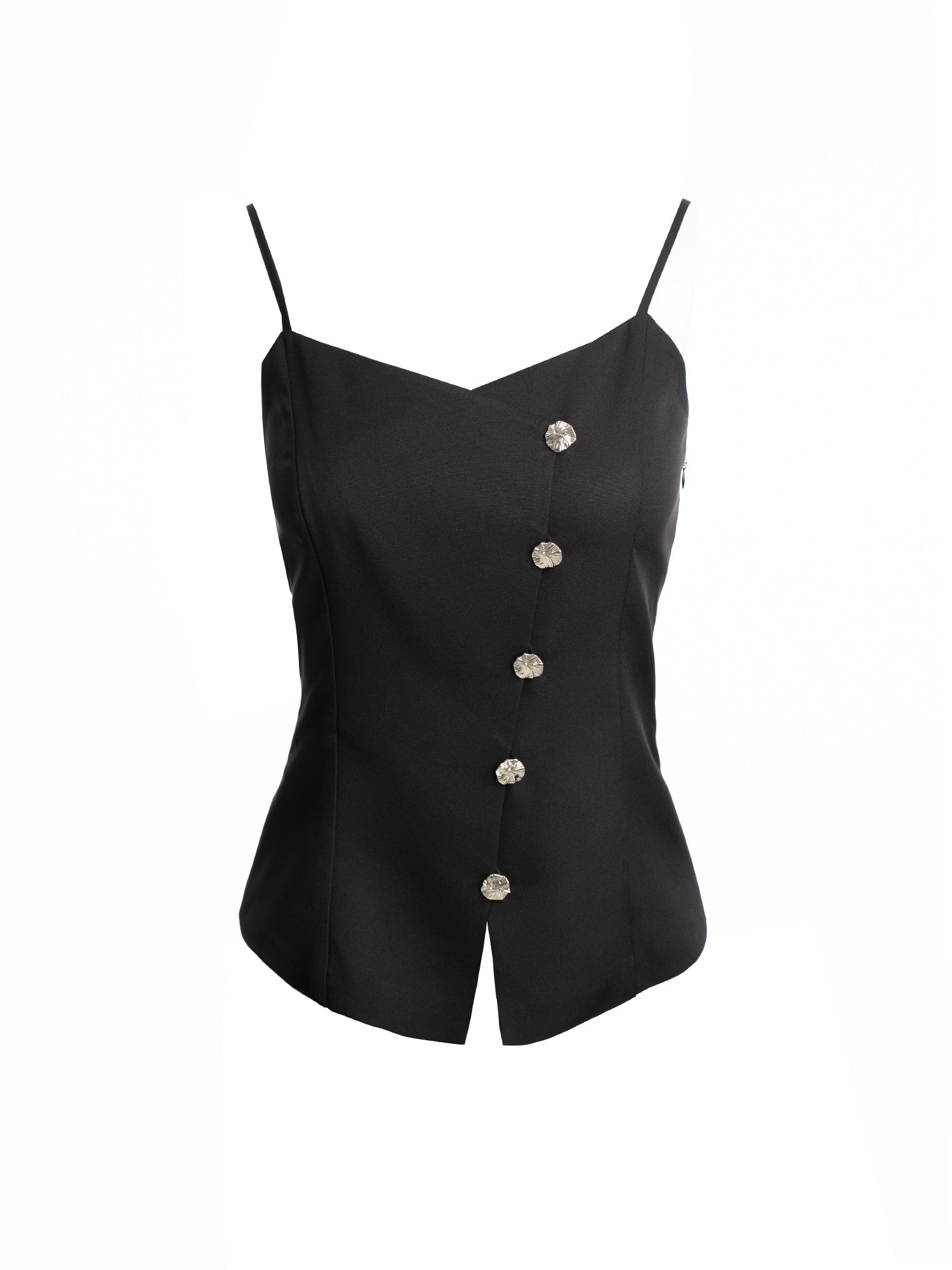 Sleeveless Button Front Top