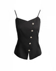 Sleeveless Button Front Top