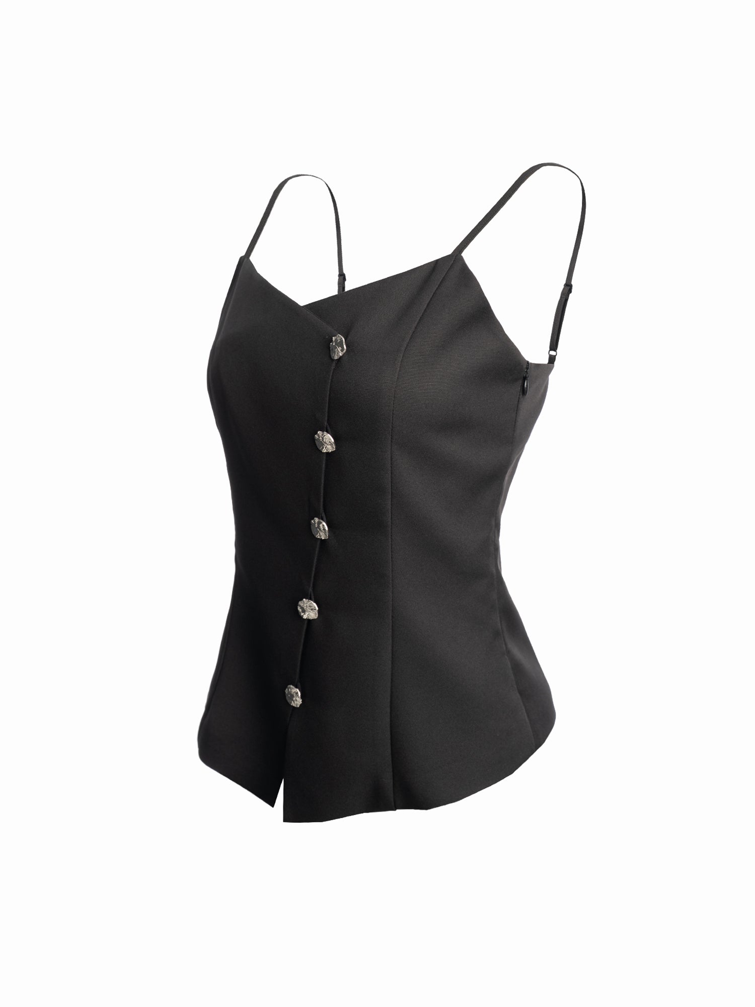 Sleeveless Button Front Top