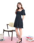 Polka Dot Puff Sleeve Dress
