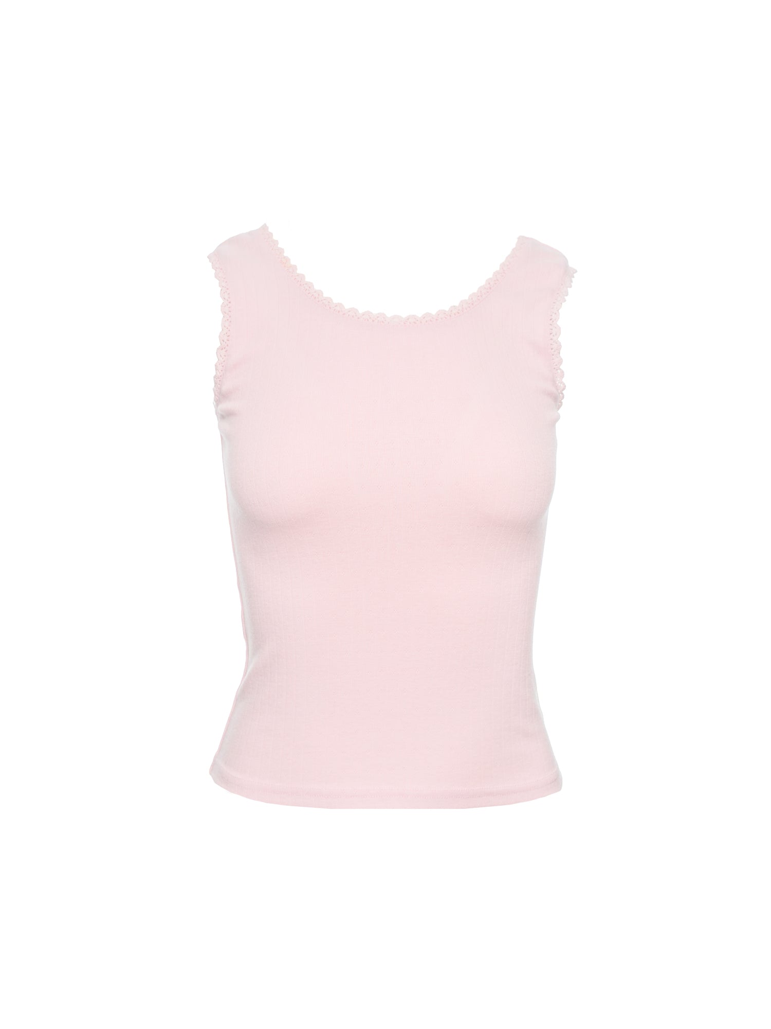 Lace Trim Ribbed Tank Top