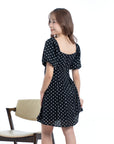 Polka Dot Puff Sleeve Dress
