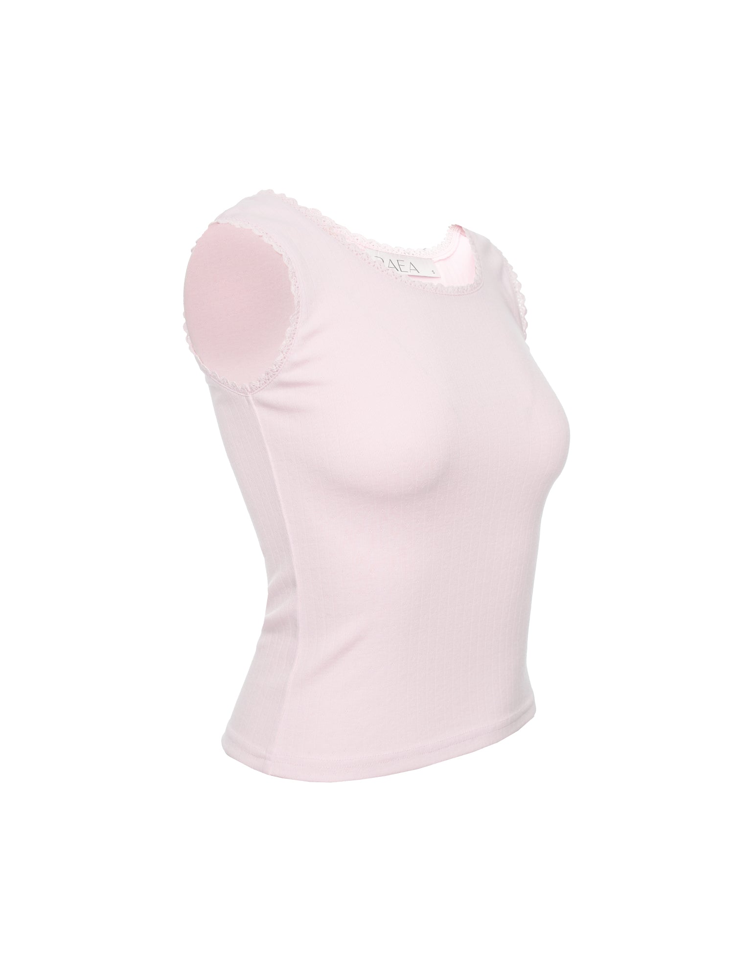 Lace Trim Ribbed Tank Top