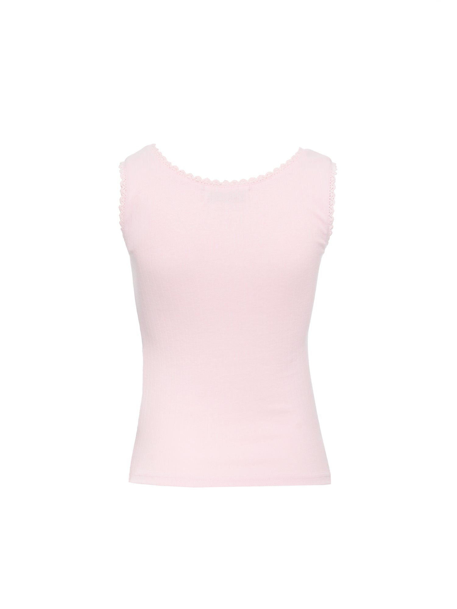 Lace Trim Ribbed Tank Top