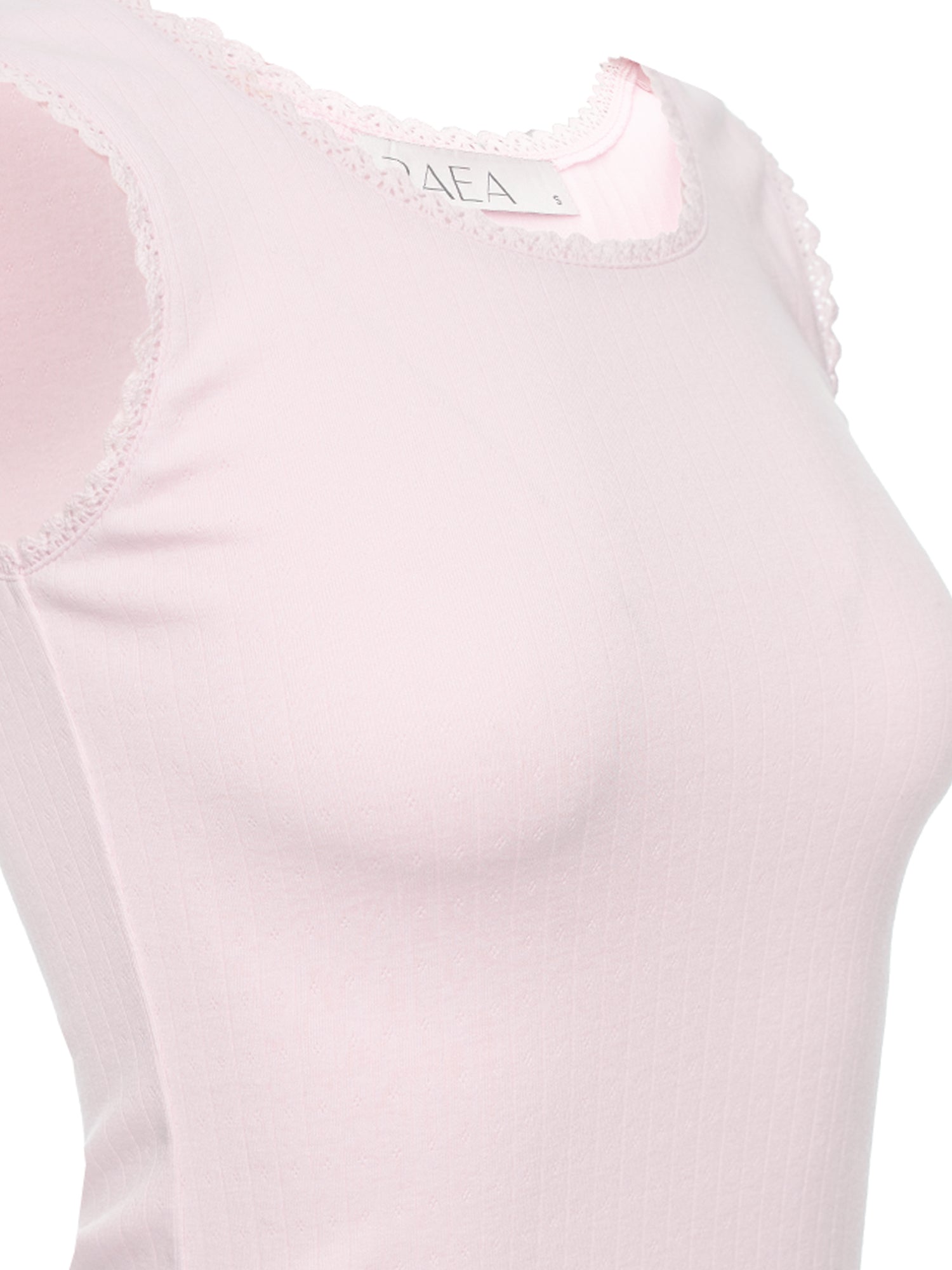 Lace Trim Ribbed Tank Top