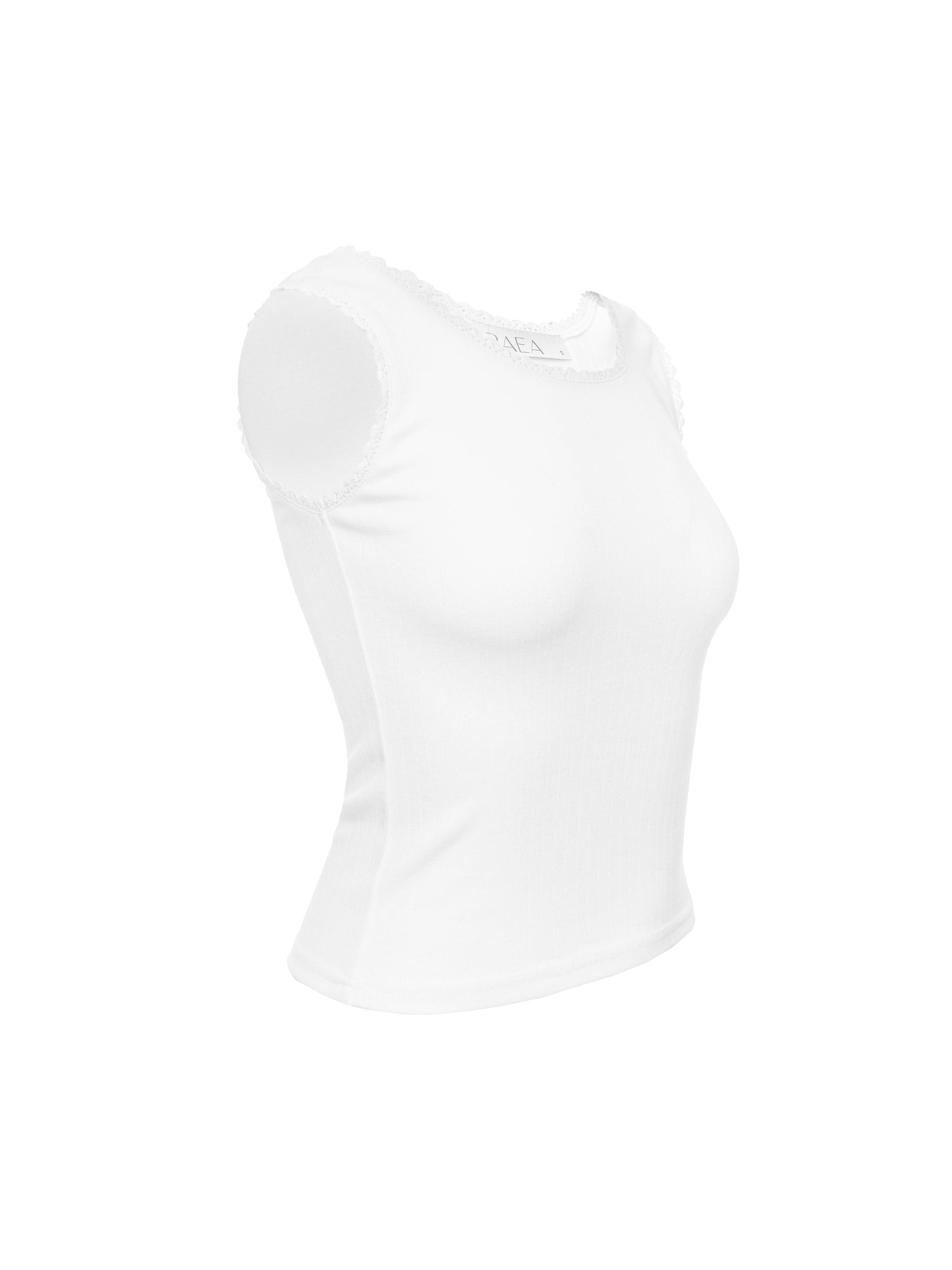 Lace Trim Ribbed Tank Top