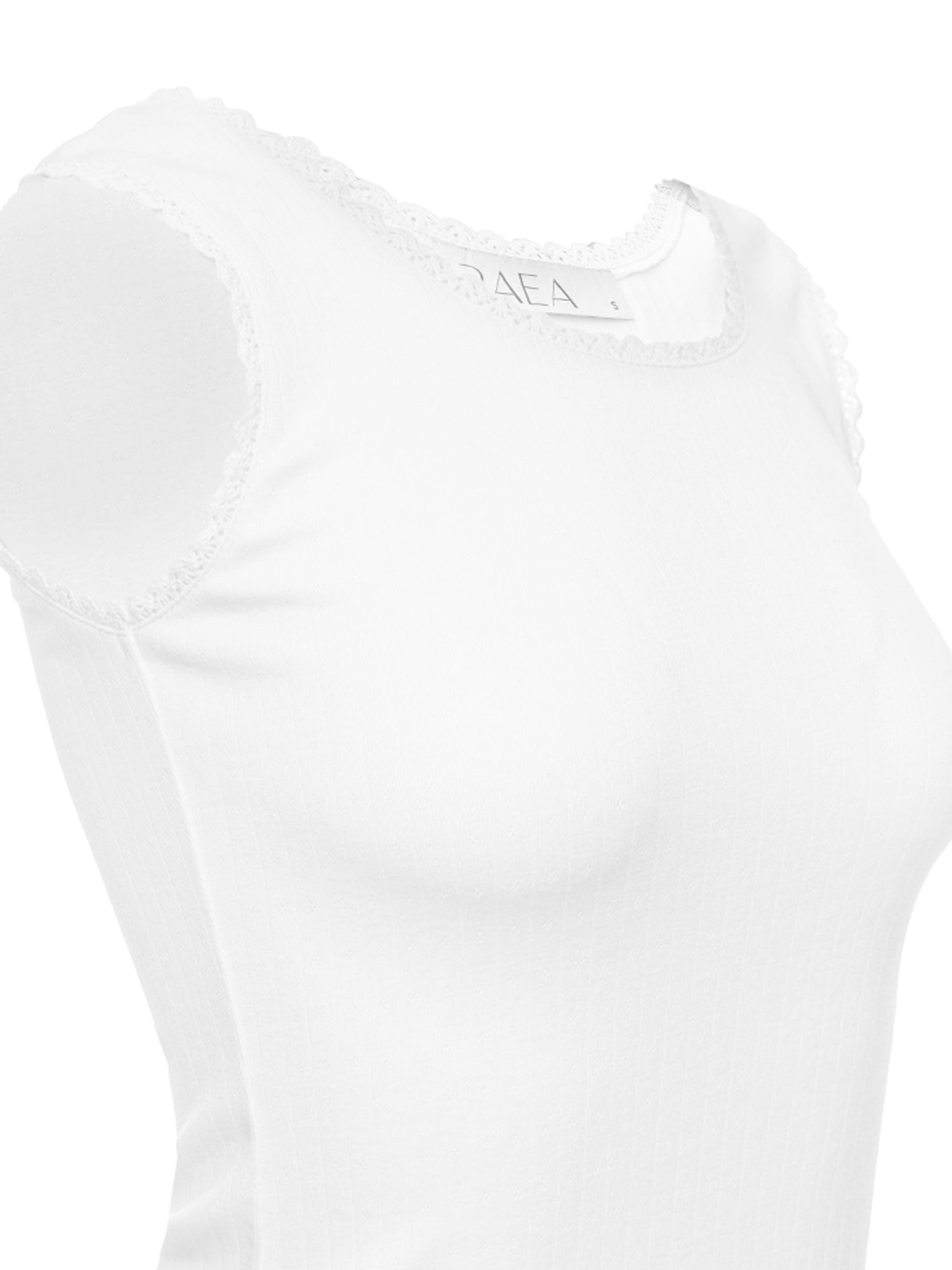 Lace Trim Ribbed Tank Top