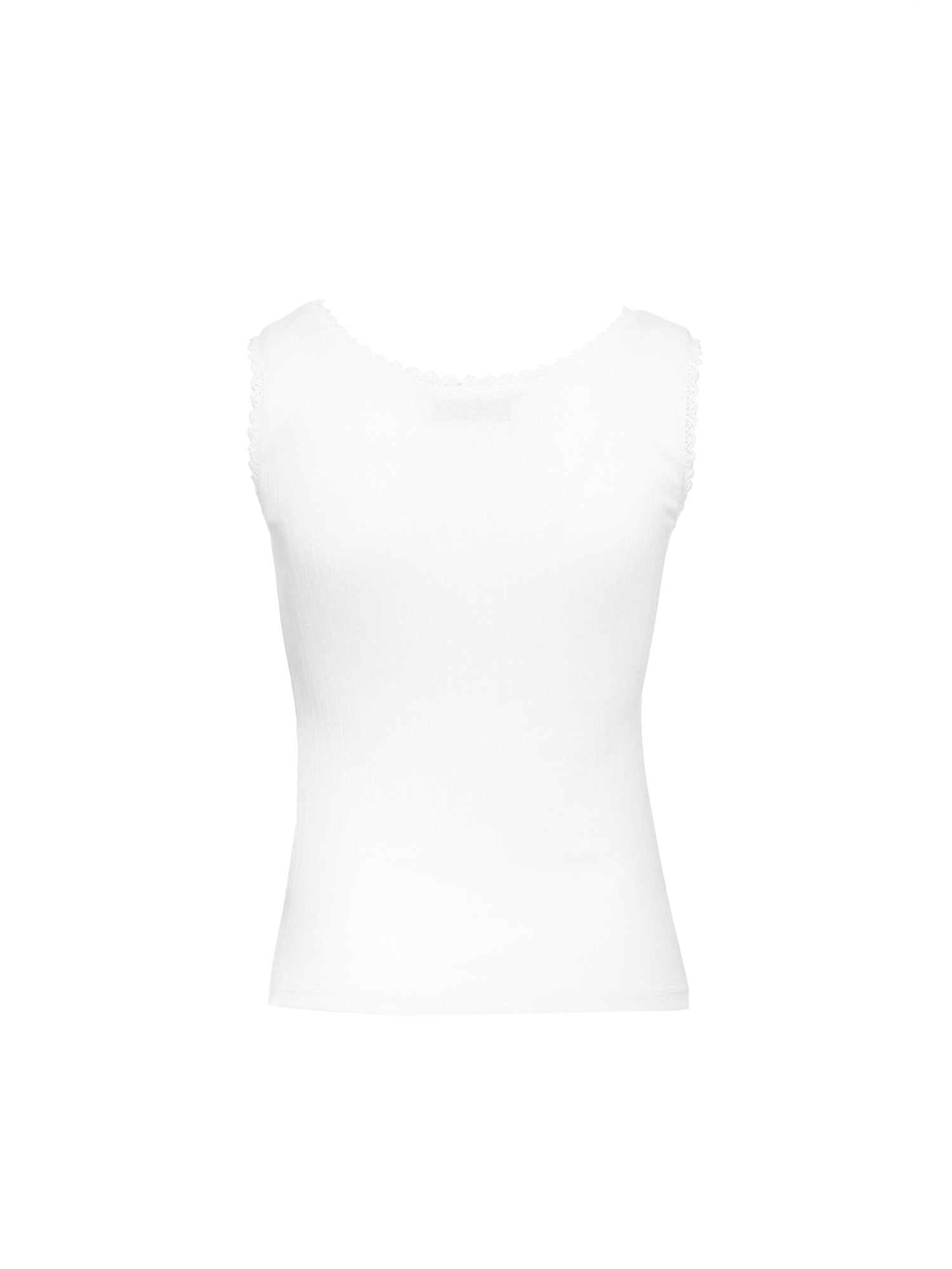 Lace Trim Ribbed Tank Top