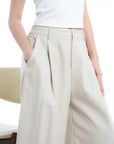 Pleated Wide-Leg Trousers