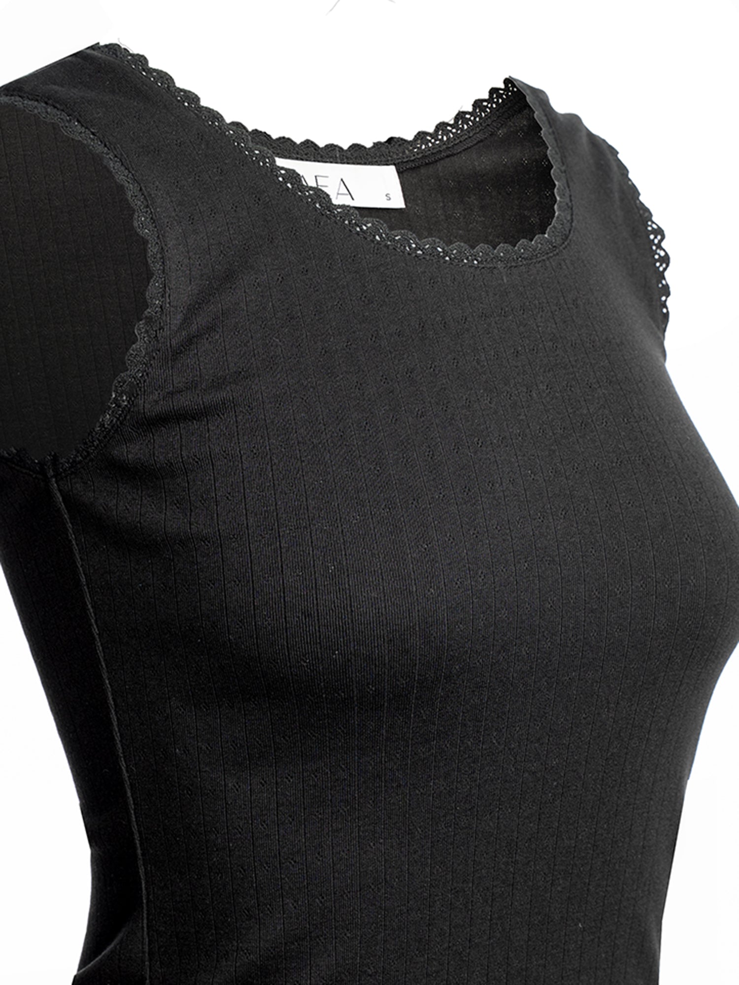 Lace Trim Ribbed Tank Top