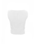Button Front Lace Hem Top