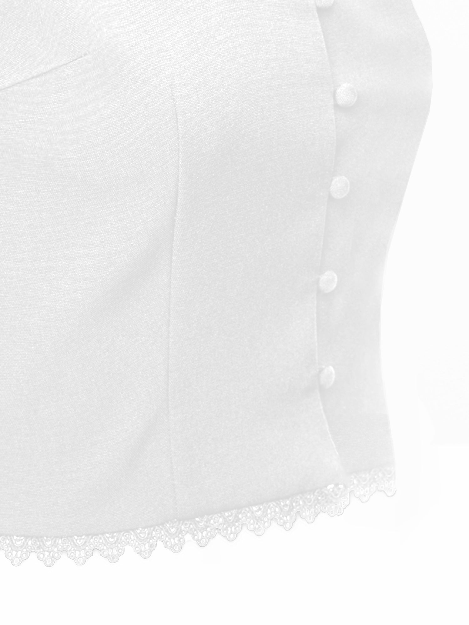 Button Front Lace Hem Top