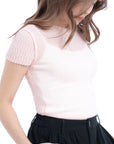 Mock Neck Textured Knit Top