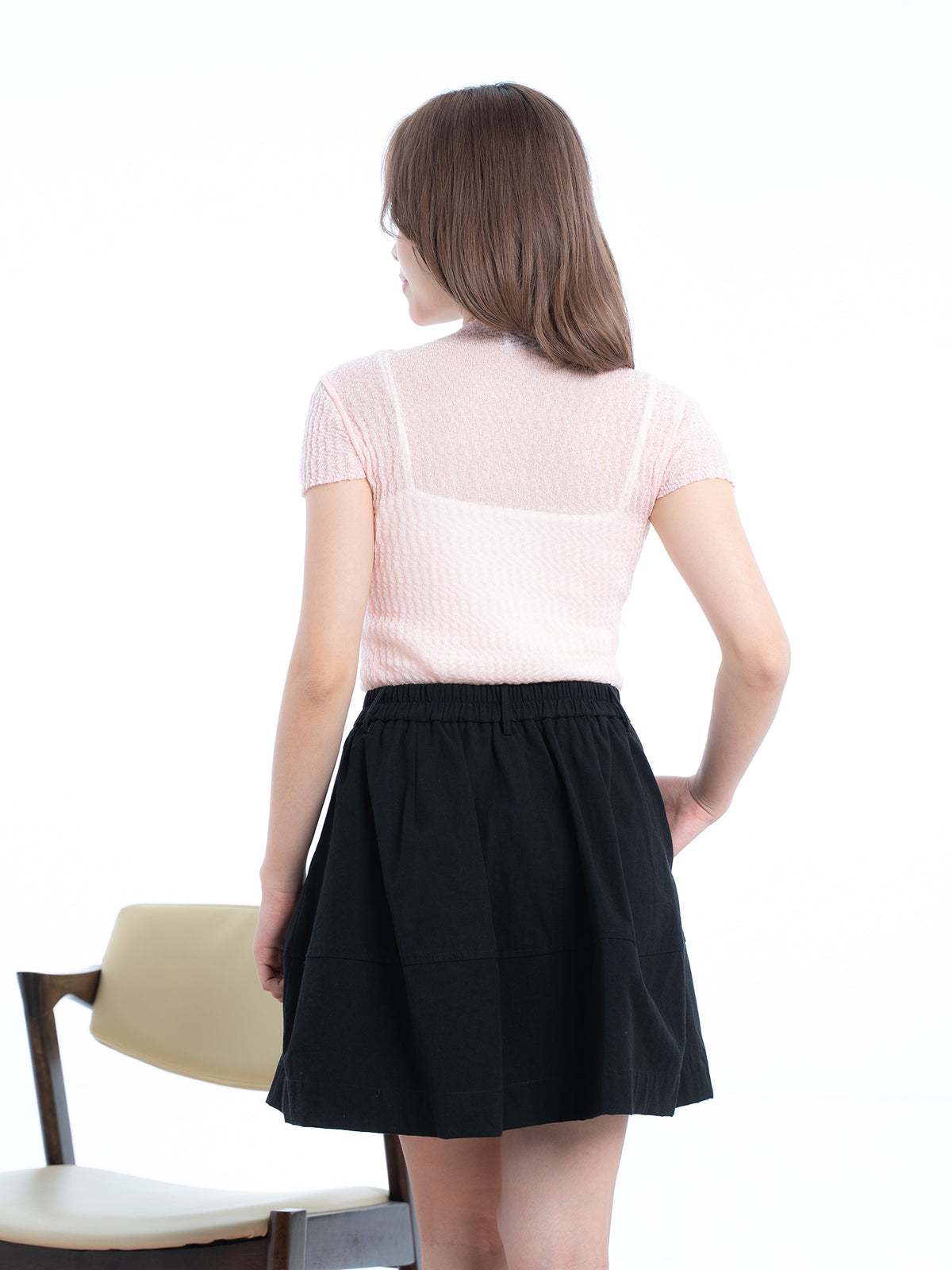 Mock Neck Textured Knit Top