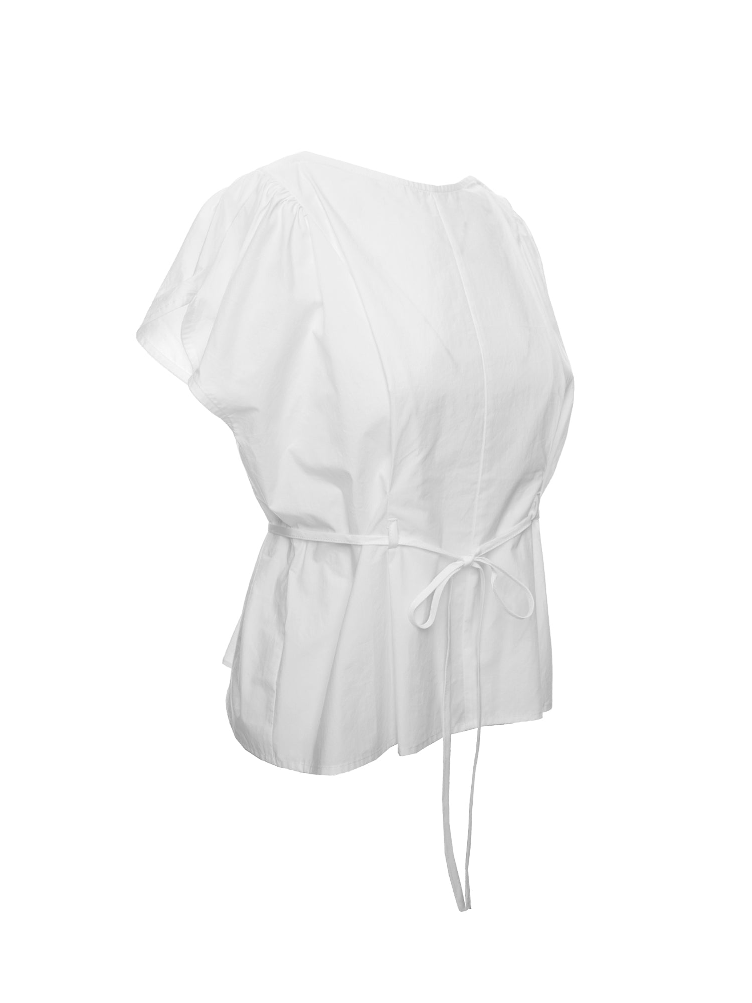 Gathered Cape Sleeve Blouse