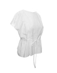 Gathered Cape Sleeve Blouse