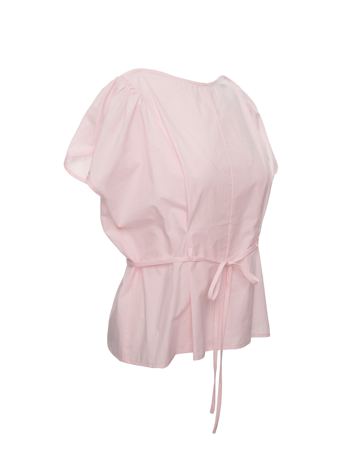 Gathered Cape Sleeve Blouse