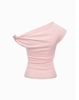 Asymmetric Off-Shoulder Knit Top