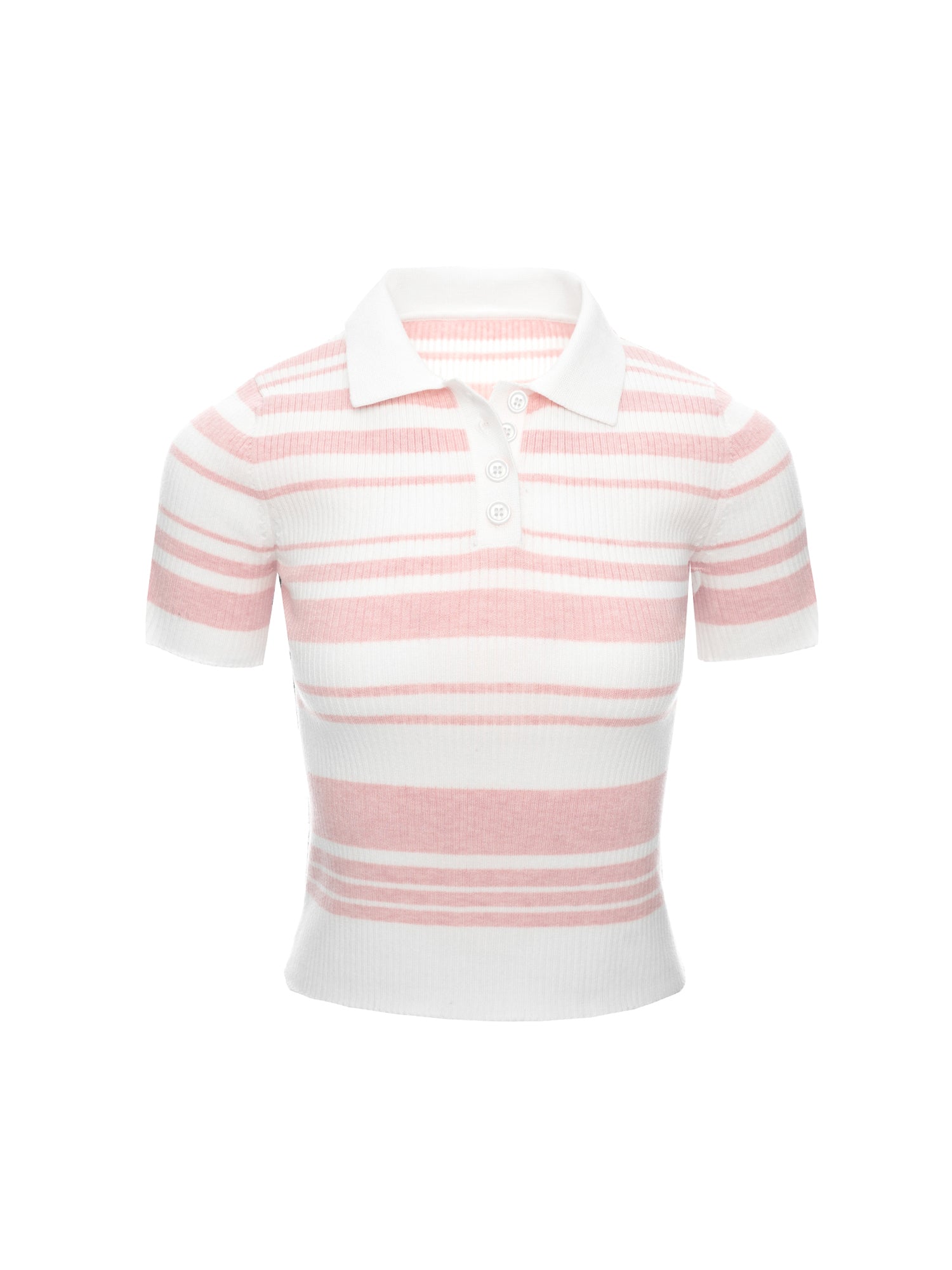 Striped Polo Knit Top