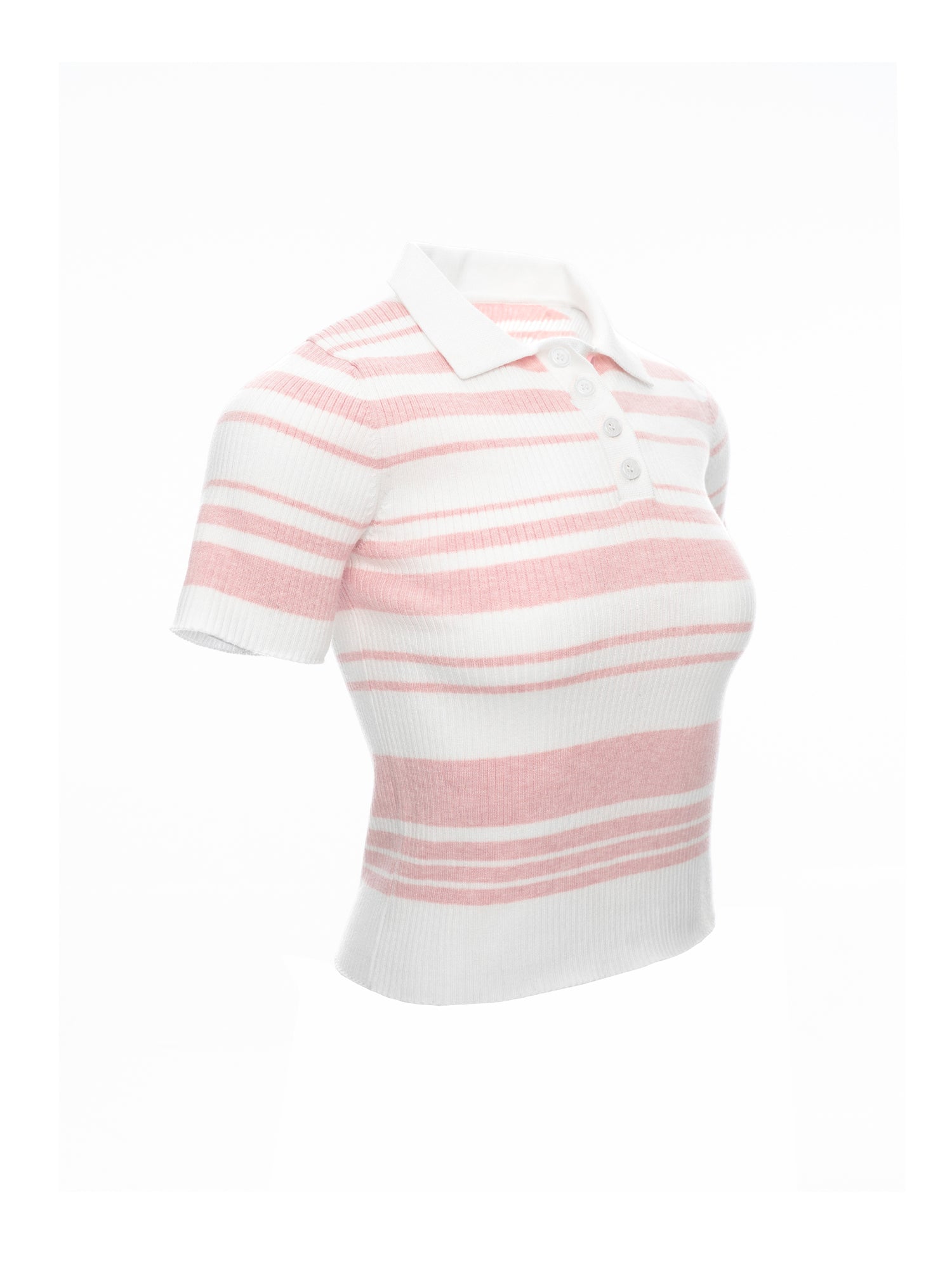 Striped Polo Knit Top