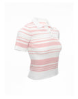 Striped Polo Knit Top
