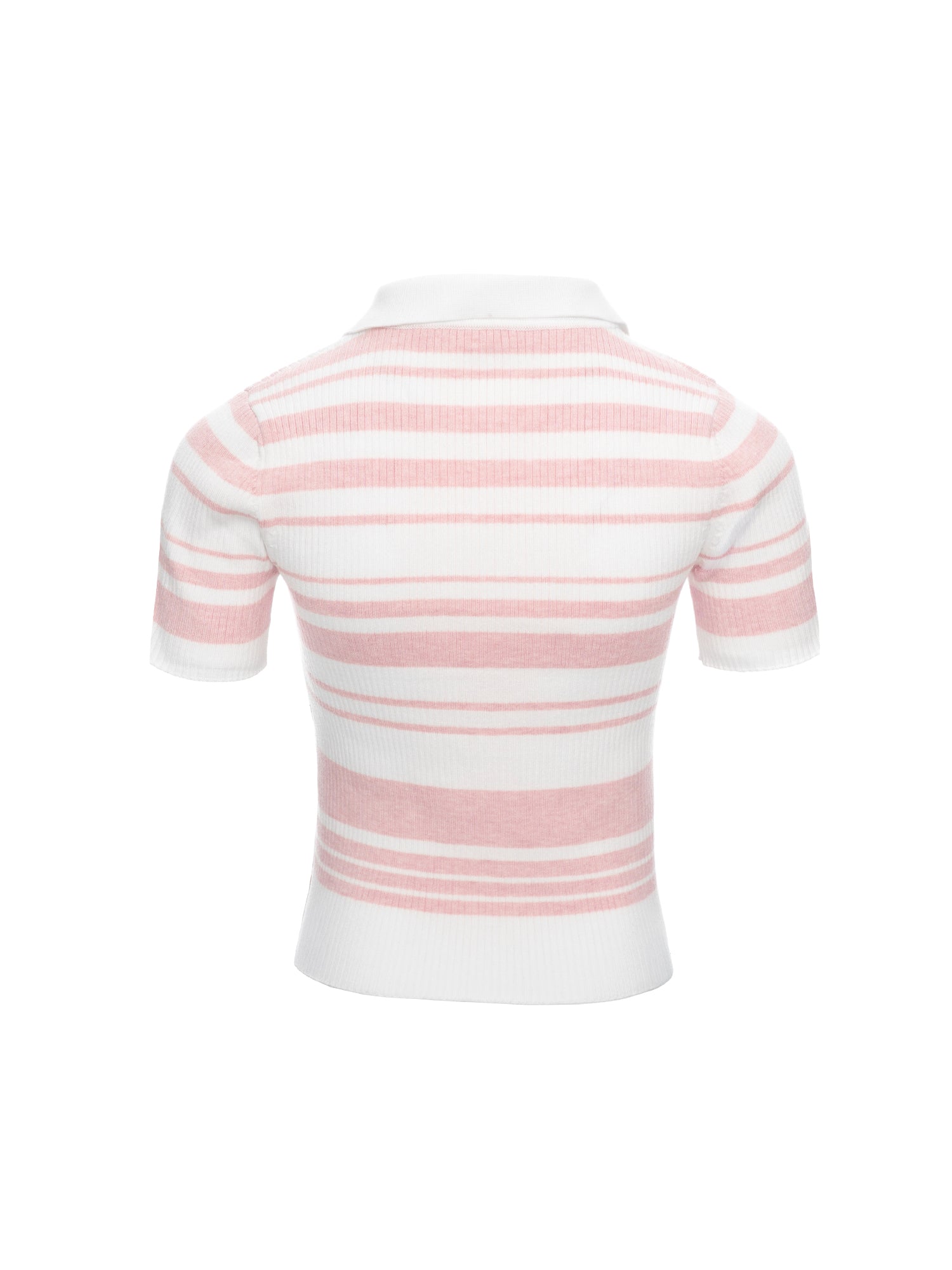 Striped Polo Knit Top