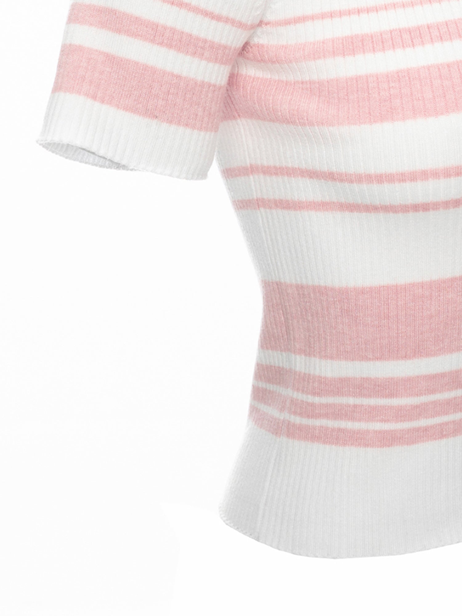 Striped Polo Knit Top