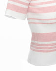 Striped Polo Knit Top