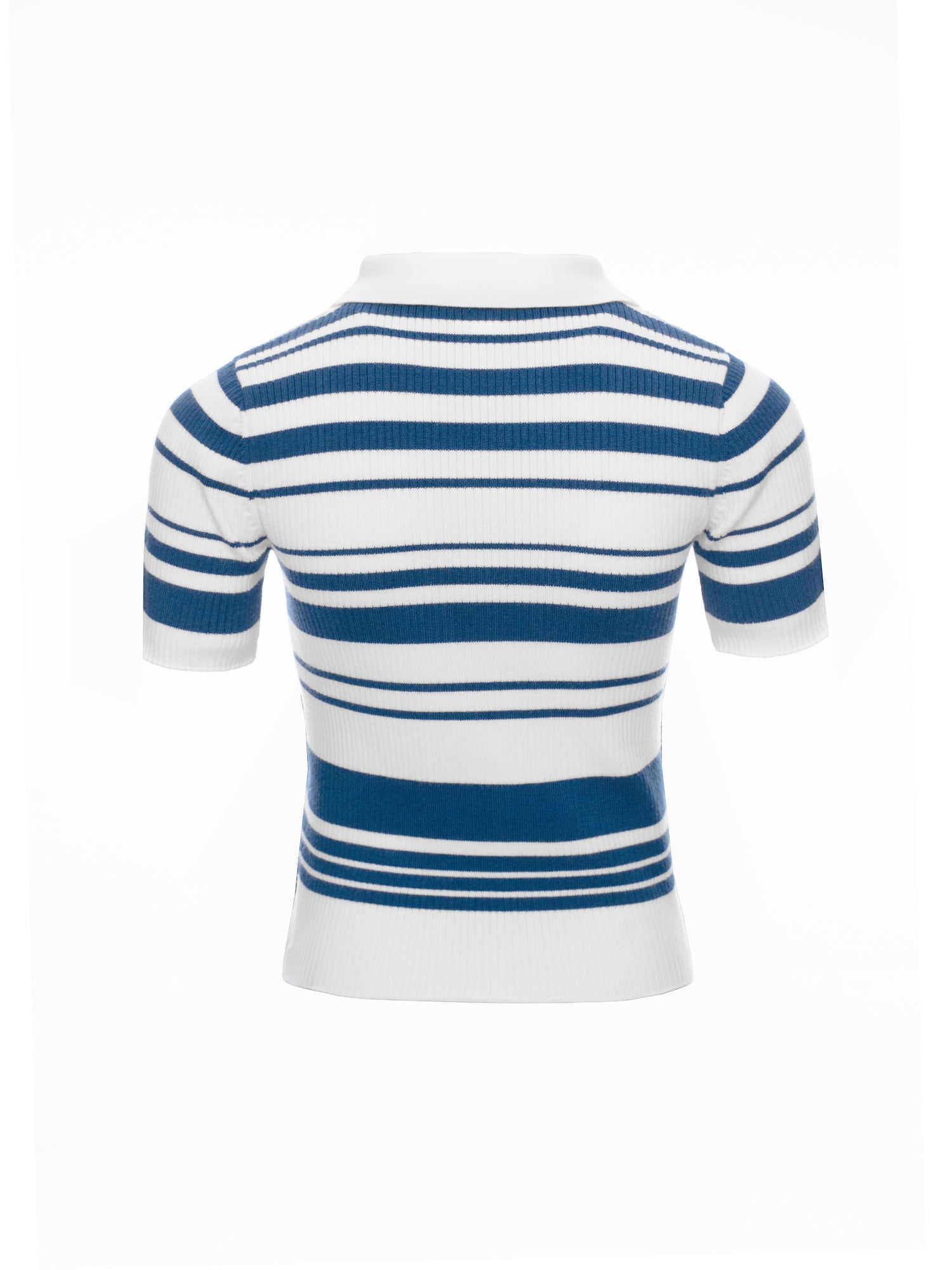 Striped Polo Knit Top