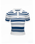 Striped Polo Knit Top