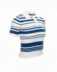 Striped Polo Knit Top