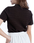Pointelle Knit Polo Shirt