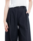 Pleated Wide-Leg Trousers