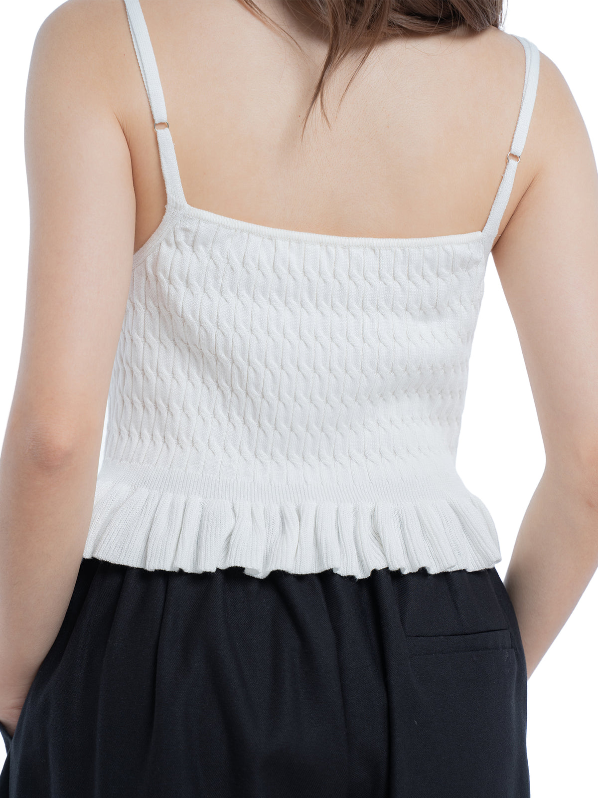 Cable-Knit Peplum Camisole
